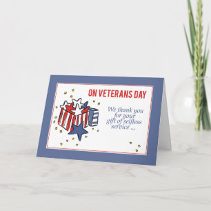 Veterans Dag Patriottisme Dank u Gift Box van Star Bedankkaart