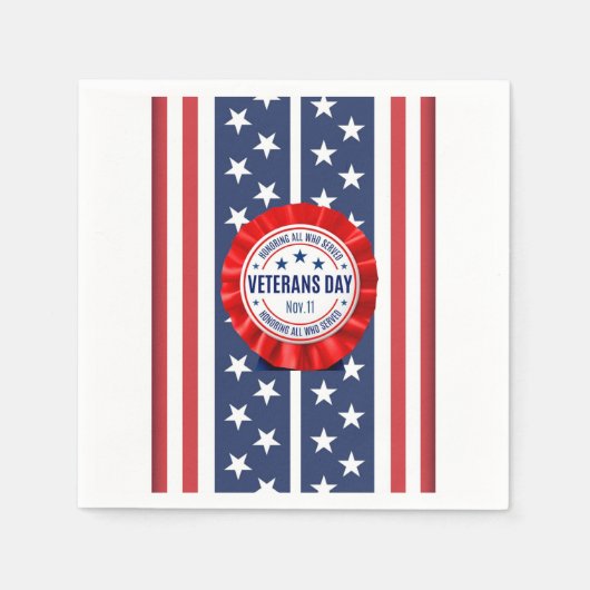 Veterans Dag Rosette Paper Napkin Servet (Voorkant)