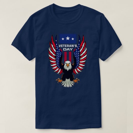 Veterans Day Amerikaanse Adelaar T-shirt (Design voorkant)