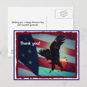 Veterans Day Amerikaanse vlag en adelaar ansichtka Briefkaart
