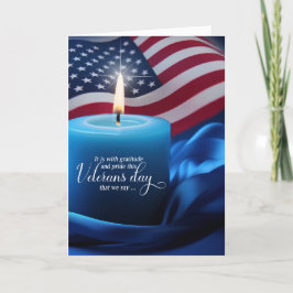 Veterans Day Amerikaanse vlag met blauwe kaars Feestdagen Kaart