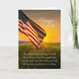 Veterans Day Amerikaanse vlag zonsopgang weide Feestdagen Kaart