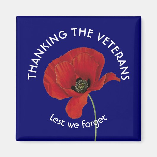 Veterans Day BEDANKT Herinneringsdag Poppy Magneet (Voorkant)
