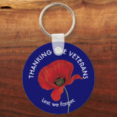 Veterans Day BEDANKT Herinneringsdag Poppy Sleutelhanger (Voorkant)