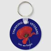 Veterans Day BEDANKT Herinneringsdag Poppy Sleutelhanger (Achterkant)