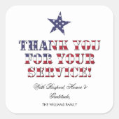 Veterans Day Bedankt voor uw service Vierkante Sticker (Voorkant)