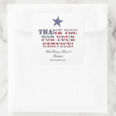 Veterans Day Bedankt voor uw service Vierkante Sticker (Tas)