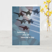 Veteran's Day Blue Angels Salute Kaart (Gele Bloem)