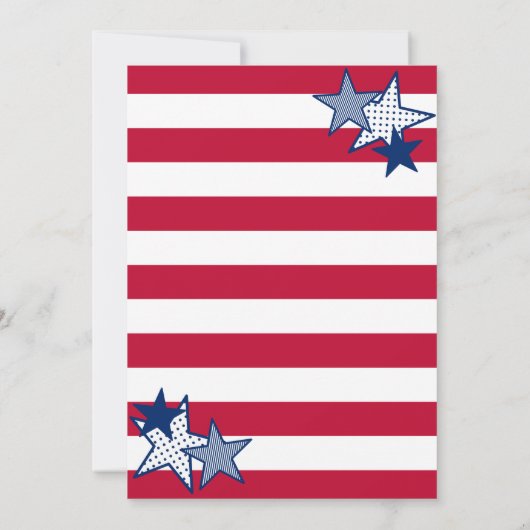 Veterans Day Bold Stars en Stripes Patriotic BBQ Kaart (Achterkant)