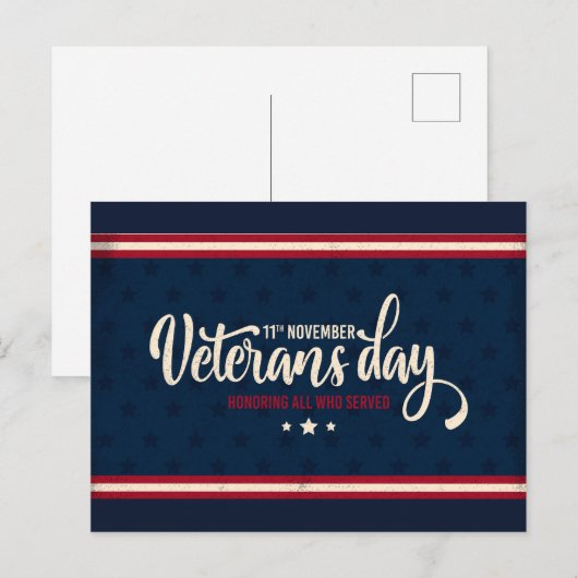 Veterans Day Briefkaart (Voorkant / Achterkant)