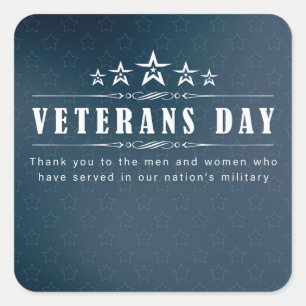 Veterans Day Briefkaart Vierkante Sticker