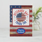 Veterans Day Dank u 4th van juli Party Event Kaart (Staand voorkant)