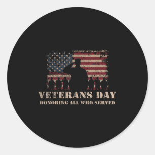 Veterans Day Eert Allen Die Hebben Gediend Patriot Ronde Sticker