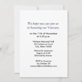 Veterans Day Event Invitation, vlag op rood, Wh Kaart (Achterkant)