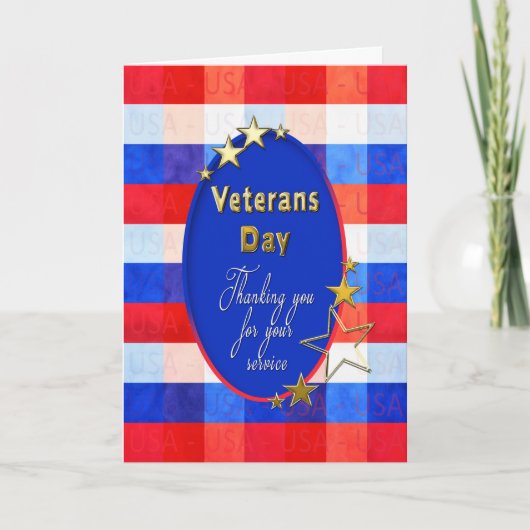 Veterans Day Groet - Amerikaanse helden - Dankbaar Bedankkaart (Voorkant)