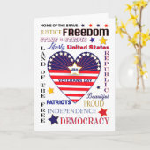 Veterans Day Holiday Typography Heart Flag Card Kaart (Gele Bloem)