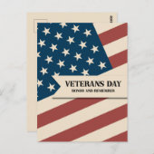 Veterans Day - Honor And Remember Briefkaart (Voorkant / Achterkant)