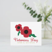 Veterans Day Honor Flowers Briefkaart (Staand voorkant)