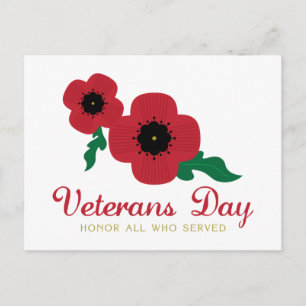 Veterans Day Honor Flowers Briefkaart