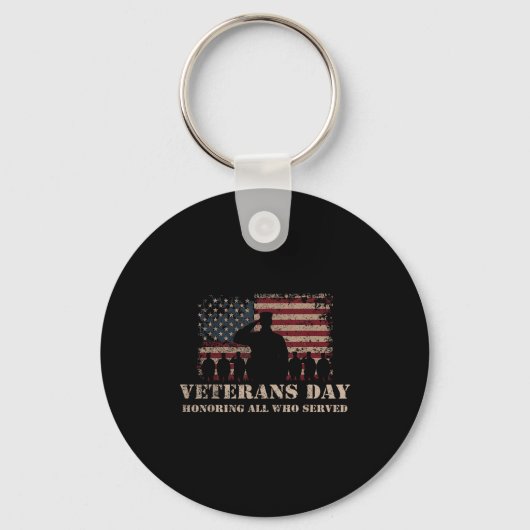 Veterans Day Honoring All Who Served Patriotic Fla Sleutelhanger (Voorkant)