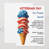 Veterans Day | Ice cream social party Kaart (Voorkant / Achterkant)