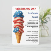 Veterans Day | Ice cream social party Kaart (Staand voorkant)