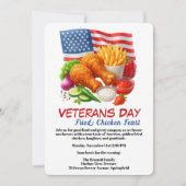 Veterans Day Invitation | Fried Chicken Feast Kaart (Voorkant)