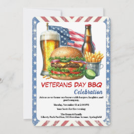 Veterans Day Invitation | Honoring Heroes BBQ Kaart