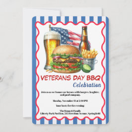 Veterans Day Invitation | Honoring Heroes BBQ Kaart