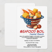 Veterans Day Invitation | Seafood Boil Celebration Kaart (Voorkant / Achterkant)