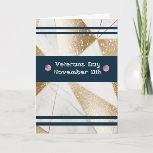 Veterans Day Kaart Designer Faux Gold Background (Voorkant)