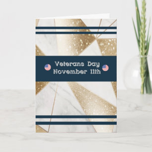 Veterans Day Kaart Designer Faux Gold Background