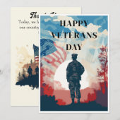 Veterans Day Kaart. Feestdagenkaart (Voorkant / Achterkant)