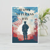Veterans Day Kaart. Feestdagenkaart (Staand voorkant)