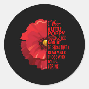 Veterans Day Lest we vergeten rode papaver bloem U Ronde Sticker