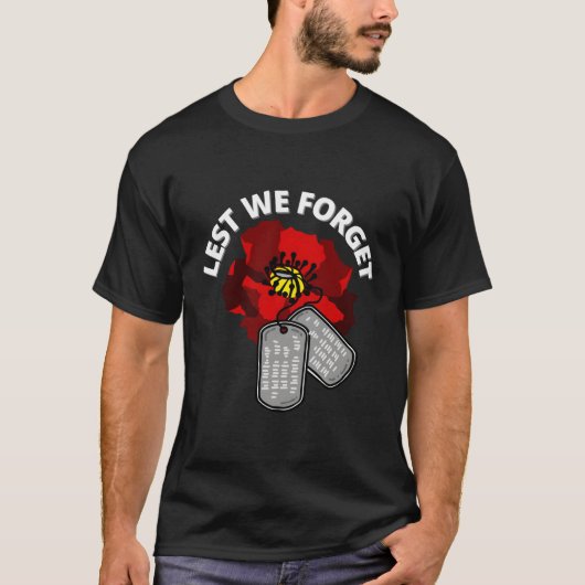 Veterans Day Lest we vergeten rode papaver bloem U T-shirt (Voorkant)