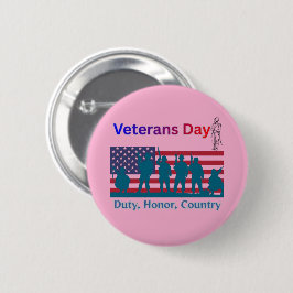 Veterans Day lichtroze Ronde Button 5,7 Cm