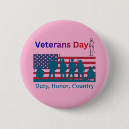 Veterans Day light pink Ronde Button 5,7 Cm