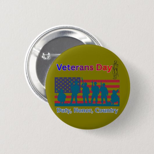 Veterans Day olive Ronde Button 5,7 Cm (Voorkant /achterkant)
