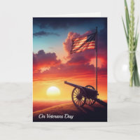 Veterans Day-oorlogskanon en Amerikaanse vlag
