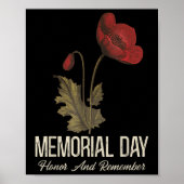 Veterans Day opdat we vergeten rode papaver bloem  Poster (Voorkant)