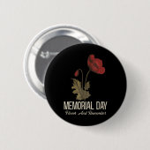 Veterans Day opdat we vergeten rode papaver bloem  Ronde Button 5,7 Cm (Voorkant /achterkant)