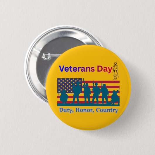 Veterans Day orange Ronde Button 5,7 Cm (Voorkant /achterkant)