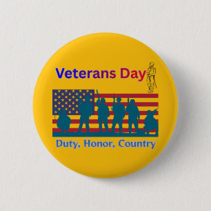 Veterans Day oranje Ronde Button 5,7 Cm