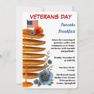 Veterans Day Pancakeontbijtviering Kaart