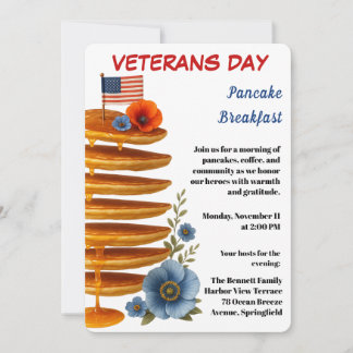 Veterans Day | Pancakeontbijtviering Kaart
