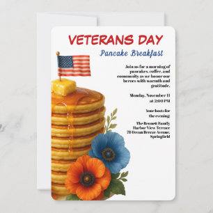 Veterans Day Pancakeontbijtviering Kaart