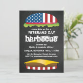 Veterans Day Patriotic BBQ Burger Kaart (Staand voorkant)