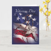 Veterans Day Patriotic Cross Flag, Religious Kaart (Gele Bloem)