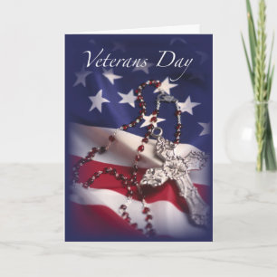 Veterans Day Patriotic Cross Flag, Religious Kaart